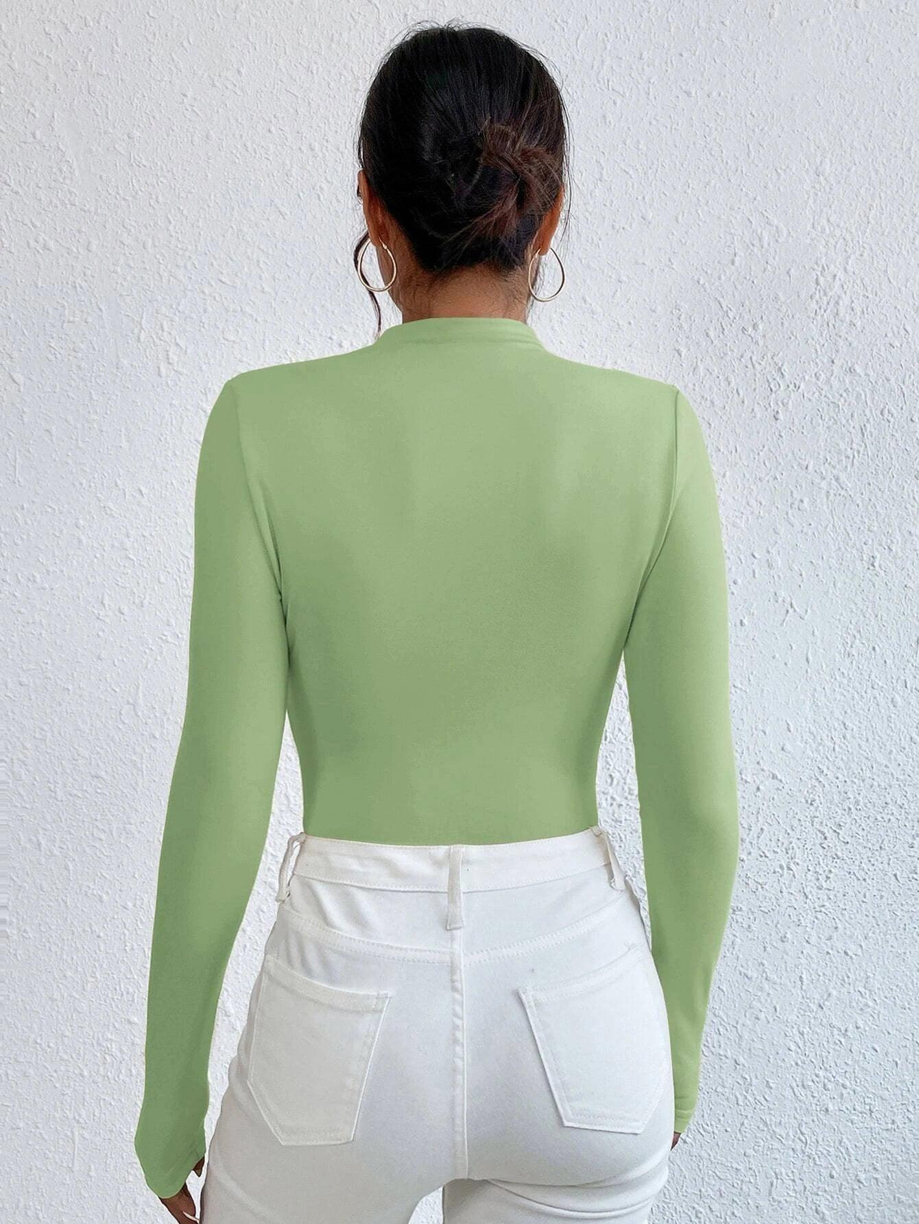 Slim Fit Ruched Bodysuit-Comfy Jumpsuits