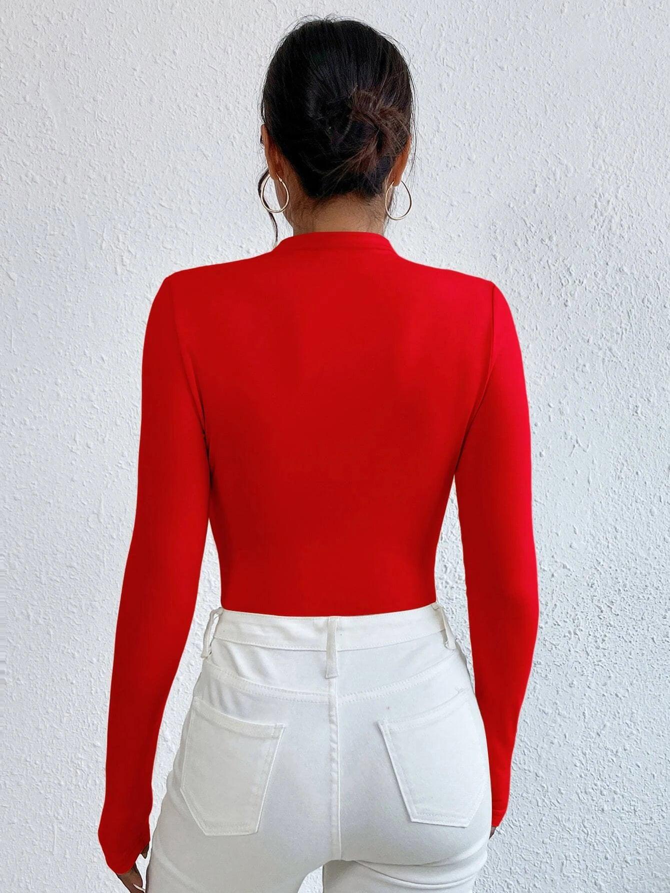 Ruched Slim Fit Bodysuit-Comfy Jumpsuits