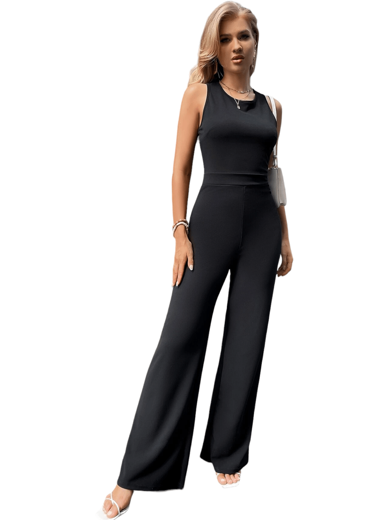 Crisscross Zip Back Jumpsuit-Comfy Jumpsuits