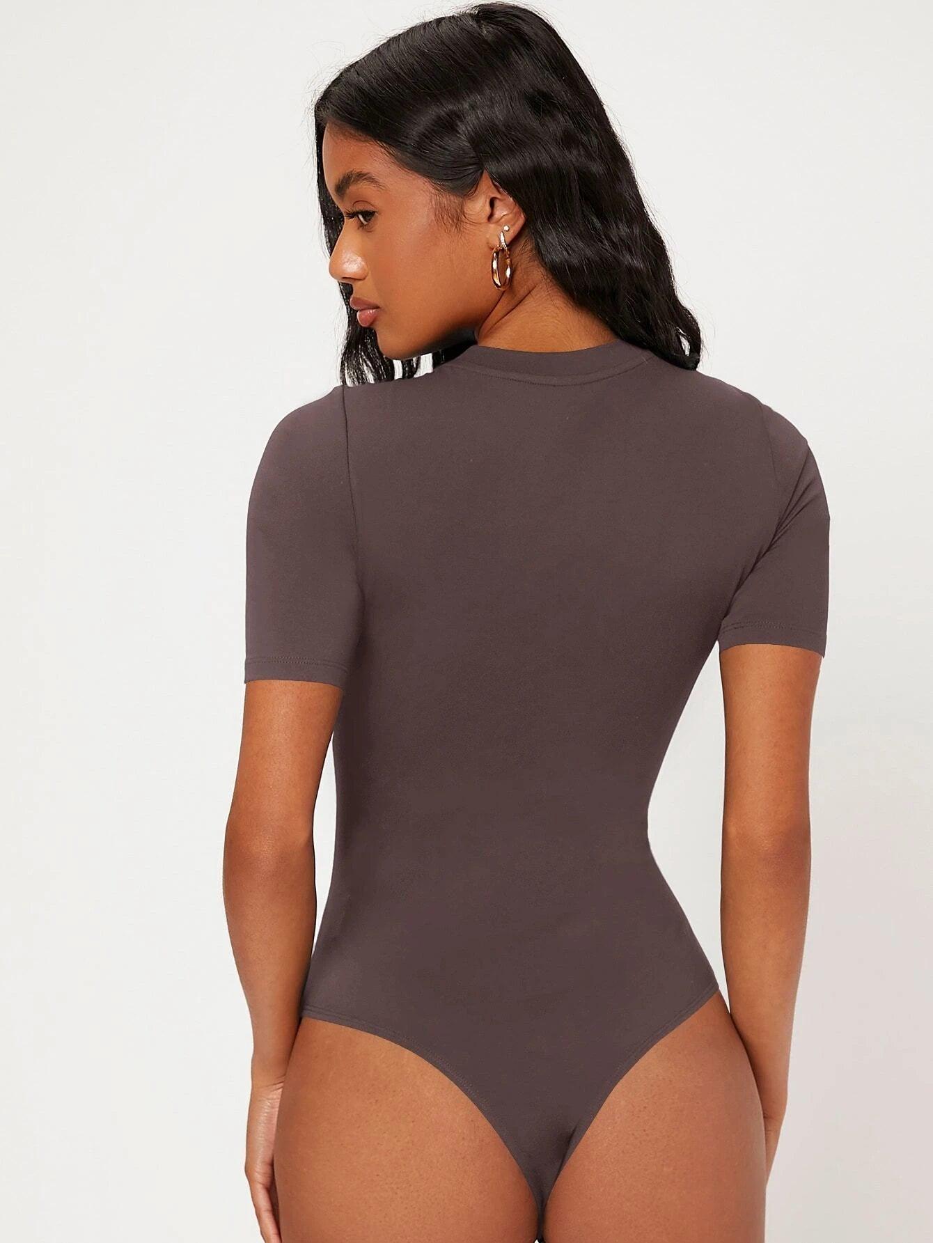 Round Neck Bodysuit-Comfy Jumpsuits