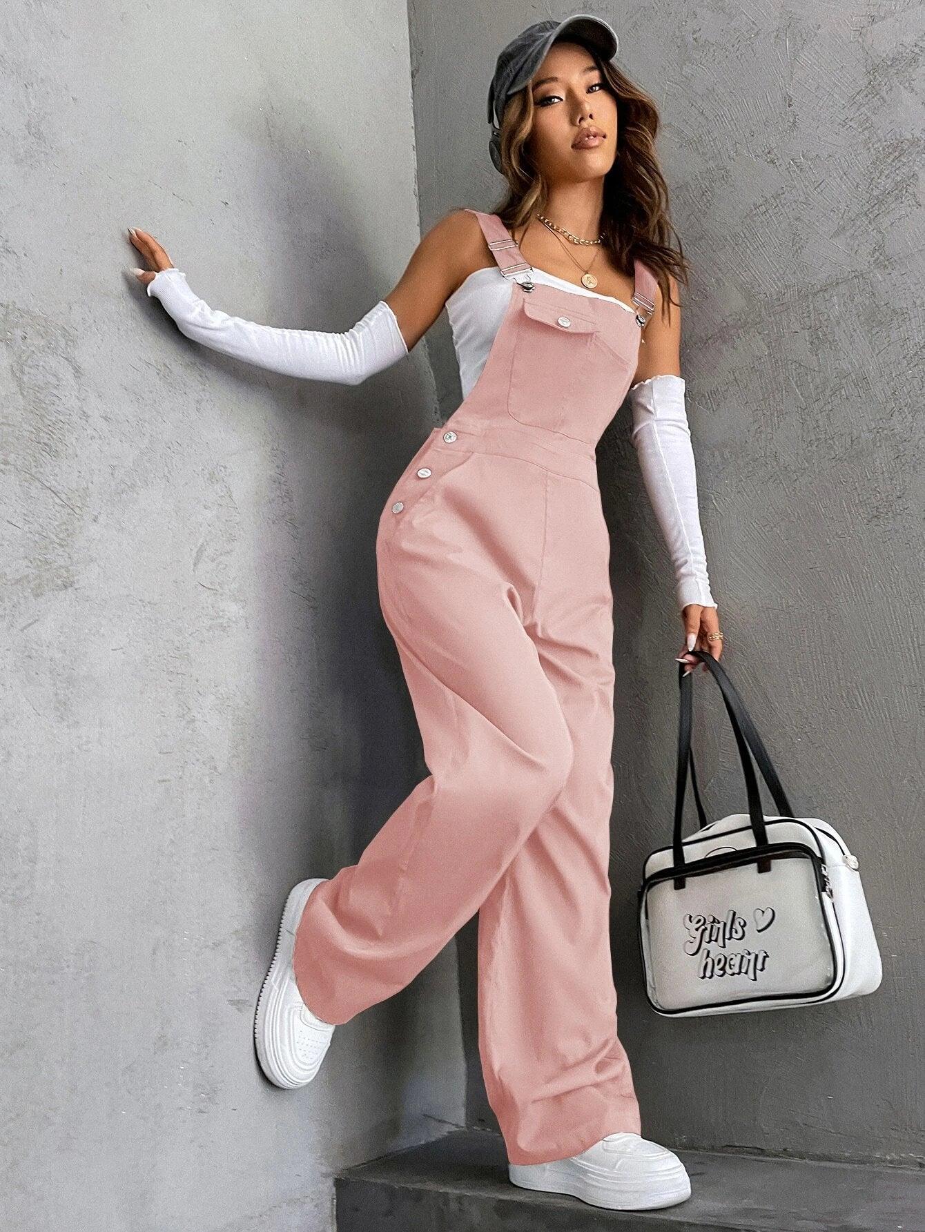 Flap Pocket Overalls-Comfy Jumpsuits