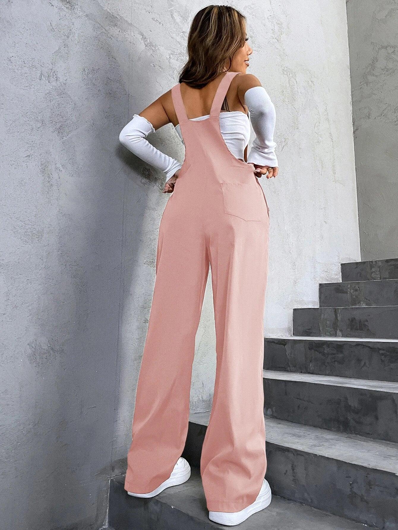 Flap Pocket Overalls-Comfy Jumpsuits