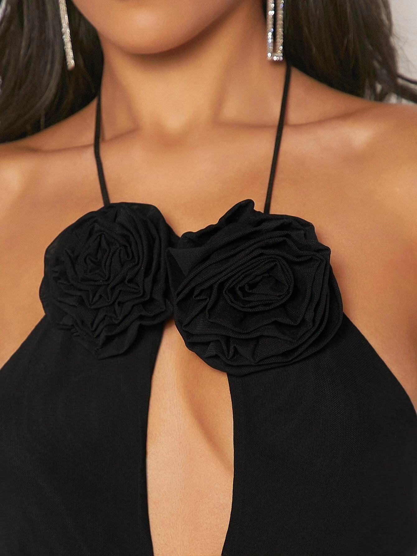 Halter Neck Sleeveless Bodysuit-Comfy Jumpsuits