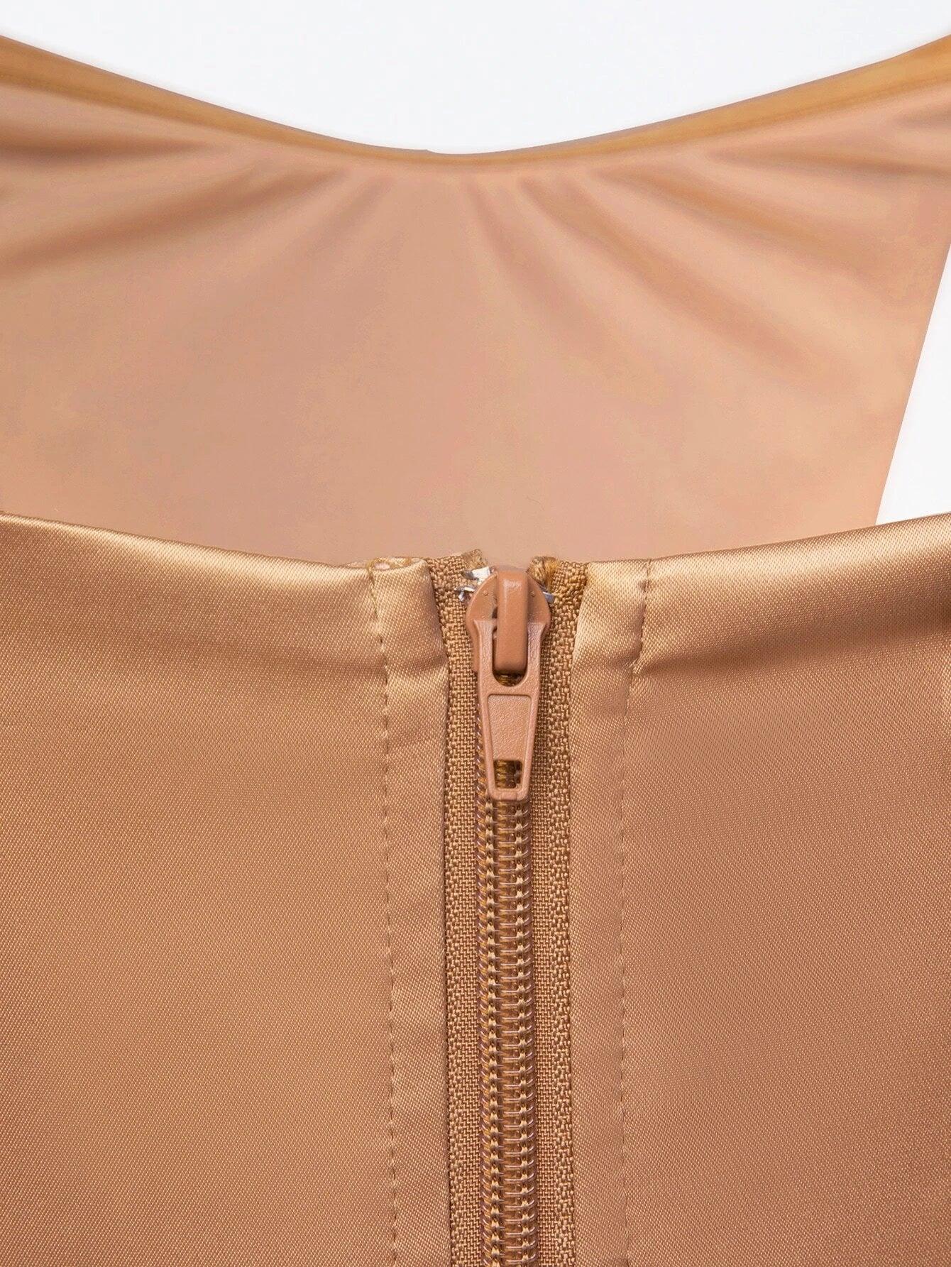 Ruched Side Satin Tube Jumpsuit-Comfy Jumpsuits