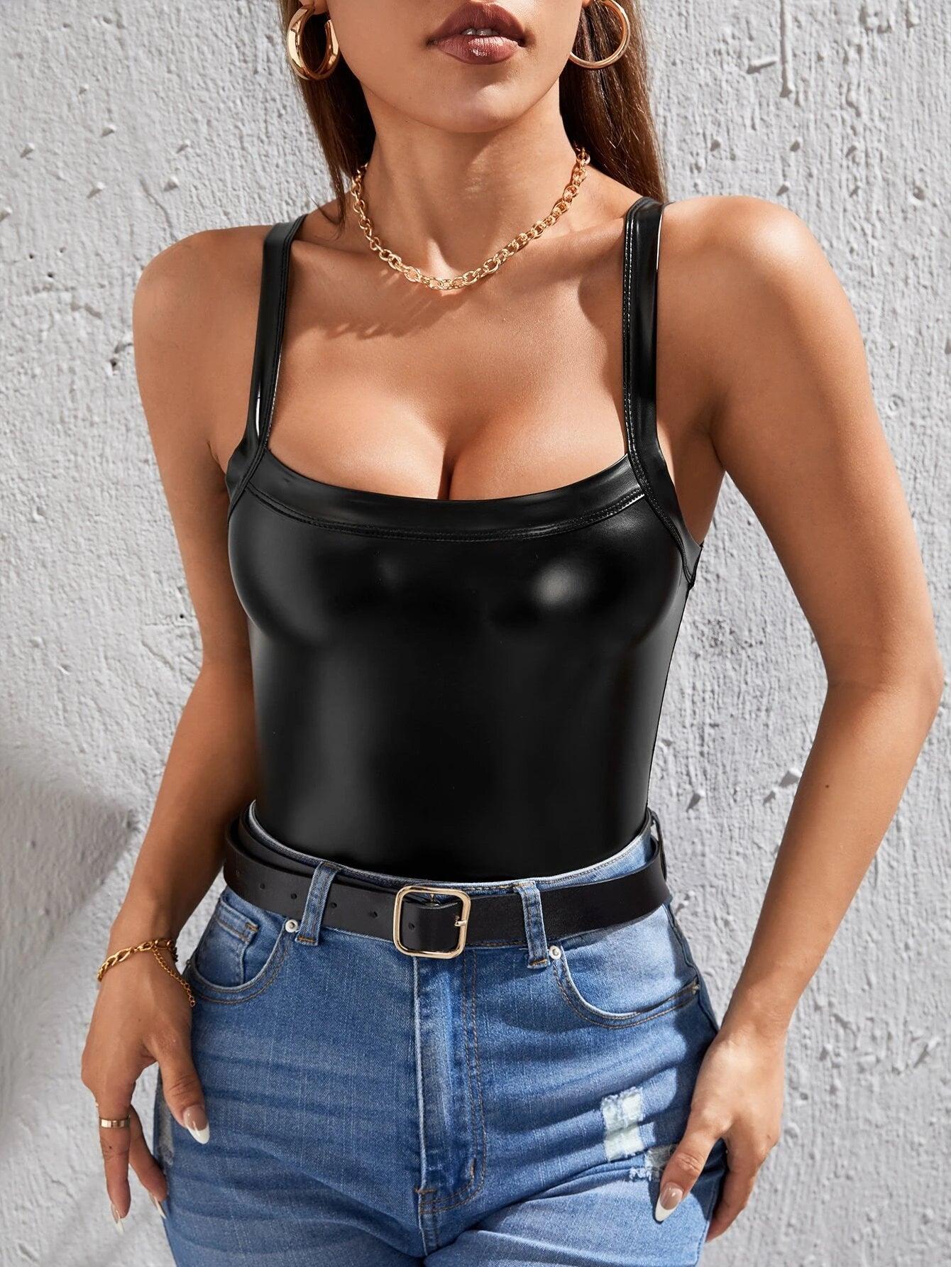 Sleeveless Cami Bodysuit-Comfy Jumpsuits