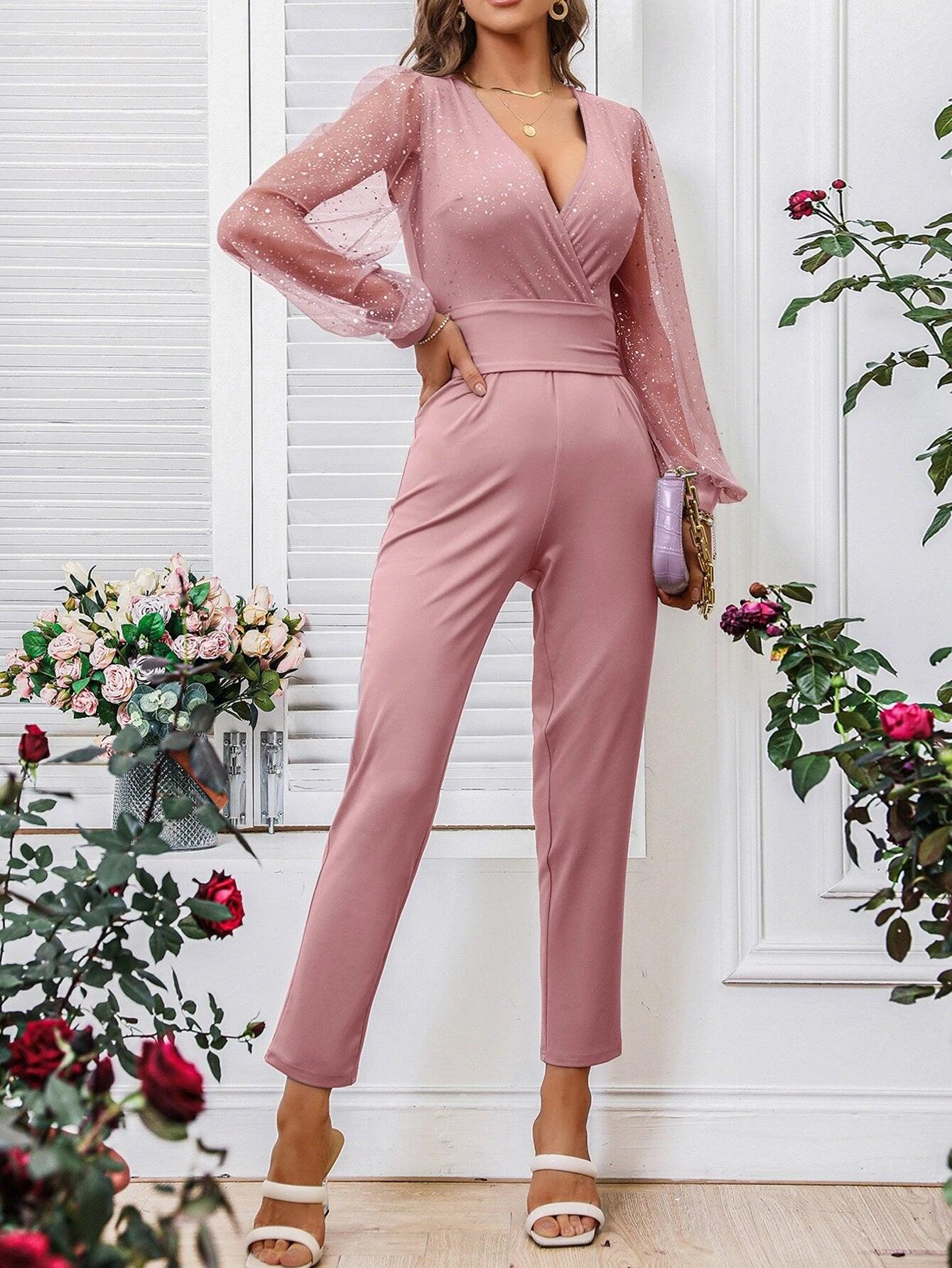Bishop Sleeve Tie Back Jumpsuit-Comfy Jumpsuits