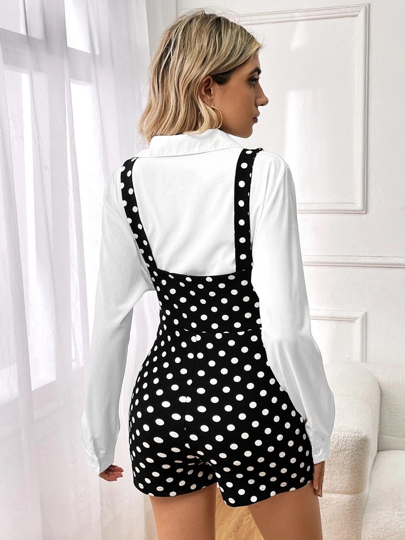 Polka Dot Printed Romper-Comfy Jumpsuits