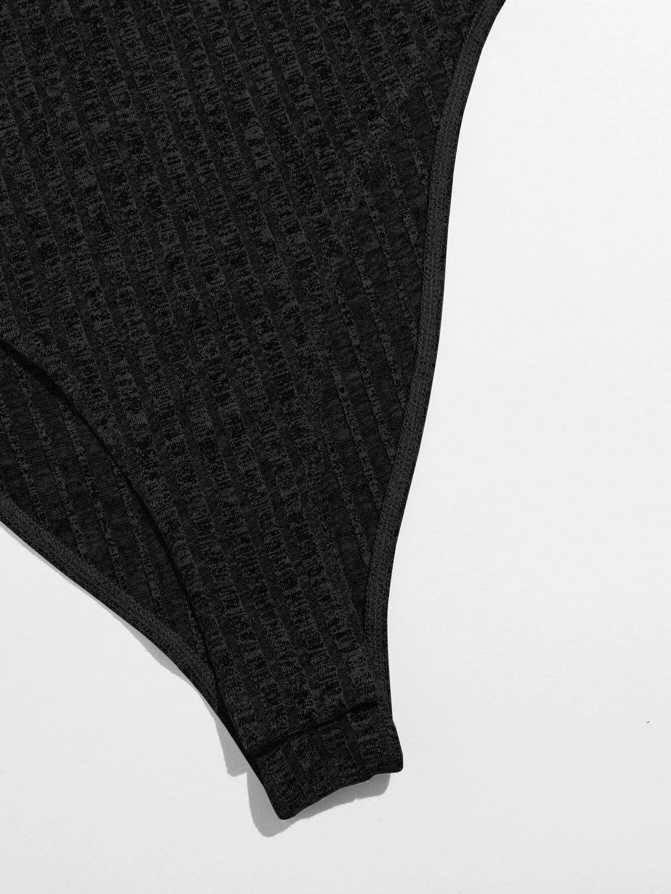 Solid Colored Sleeveless Halter Neck Bodysuit-Comfy Jumpsuits