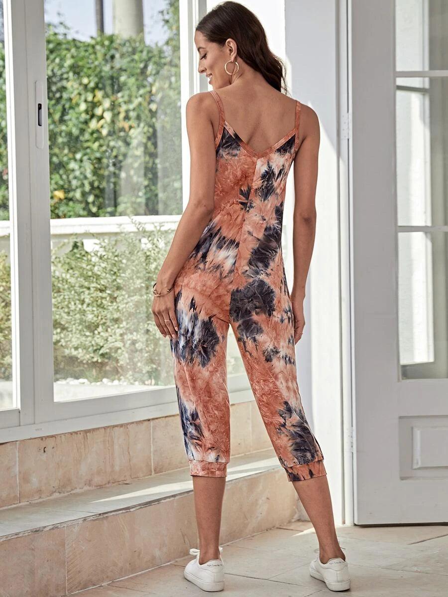 Tie Dye Cami Jumpsuit-Comfy Jumpsuits