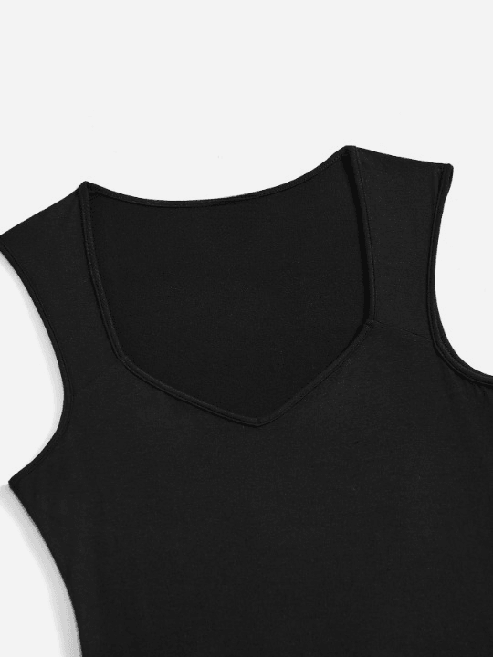 Solid Unitard Tank Romper-Comfy Jumpsuits