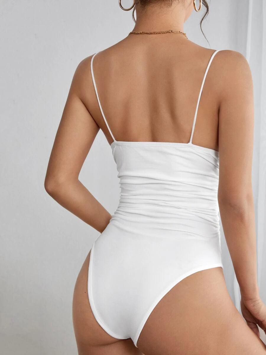 Solid Colored Cami Bodysuit-Comfy Jumpsuits