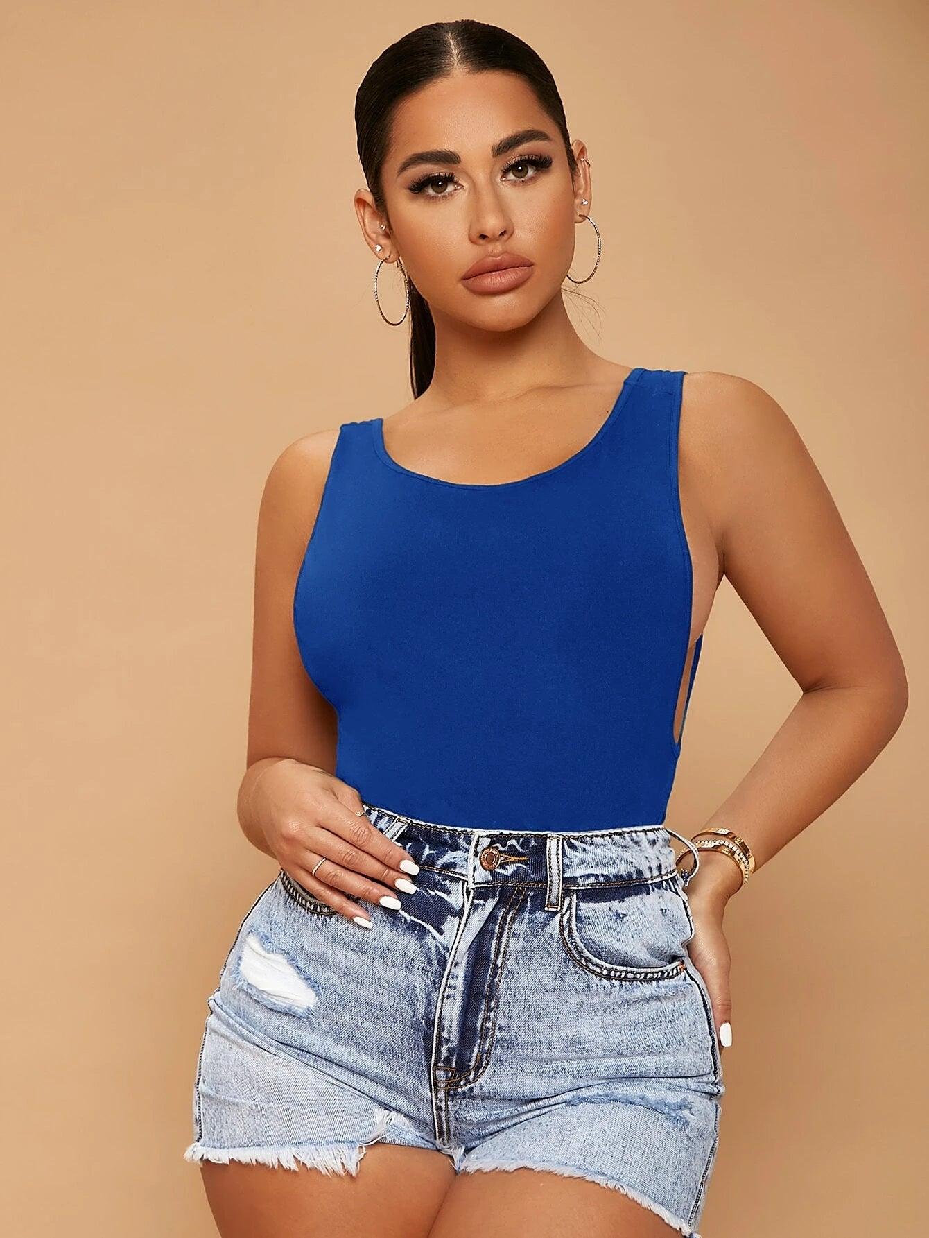 Backless Slim Fit Bodysuit-Comfy Jumpsuits