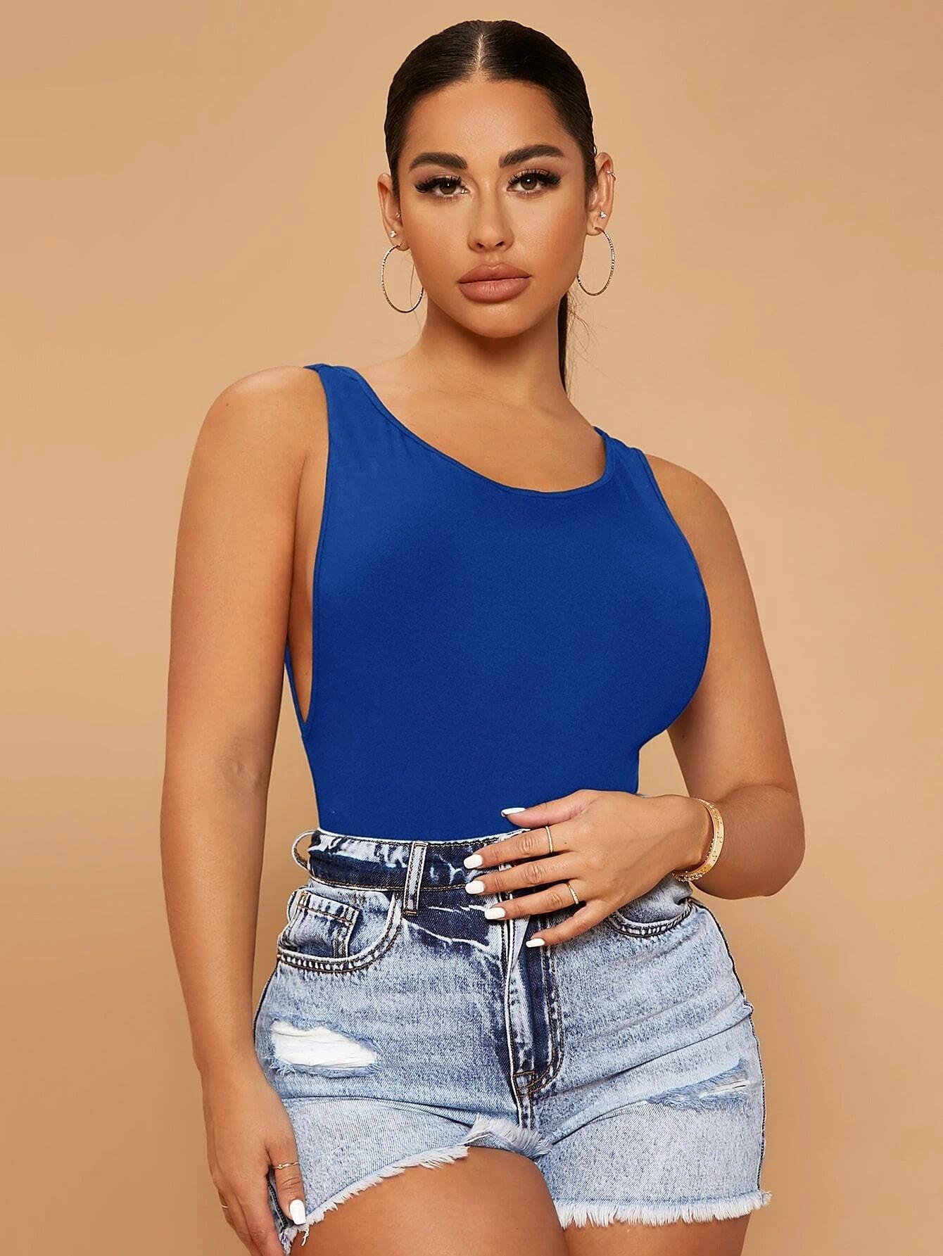 Backless Slim Fit Bodysuit-Comfy Jumpsuits