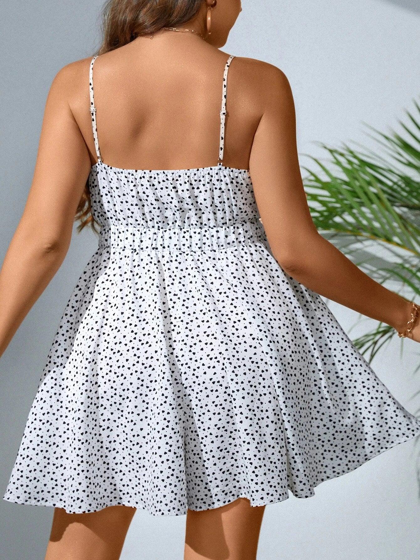 Polka Dot Print Cami Romper-Comfy Jumpsuits