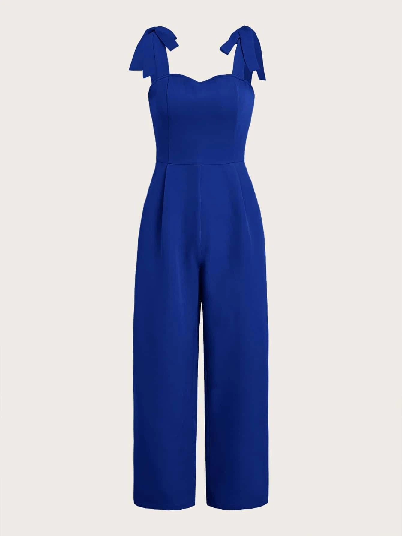 Tie Shoulder Cami Jumpsuit-Comfy Jumpsuits