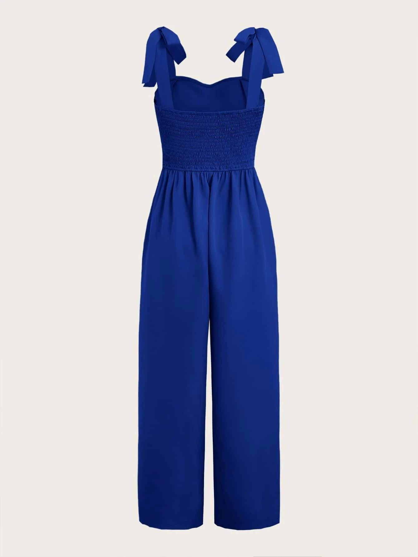 Tie Shoulder Cami Jumpsuit-Comfy Jumpsuits