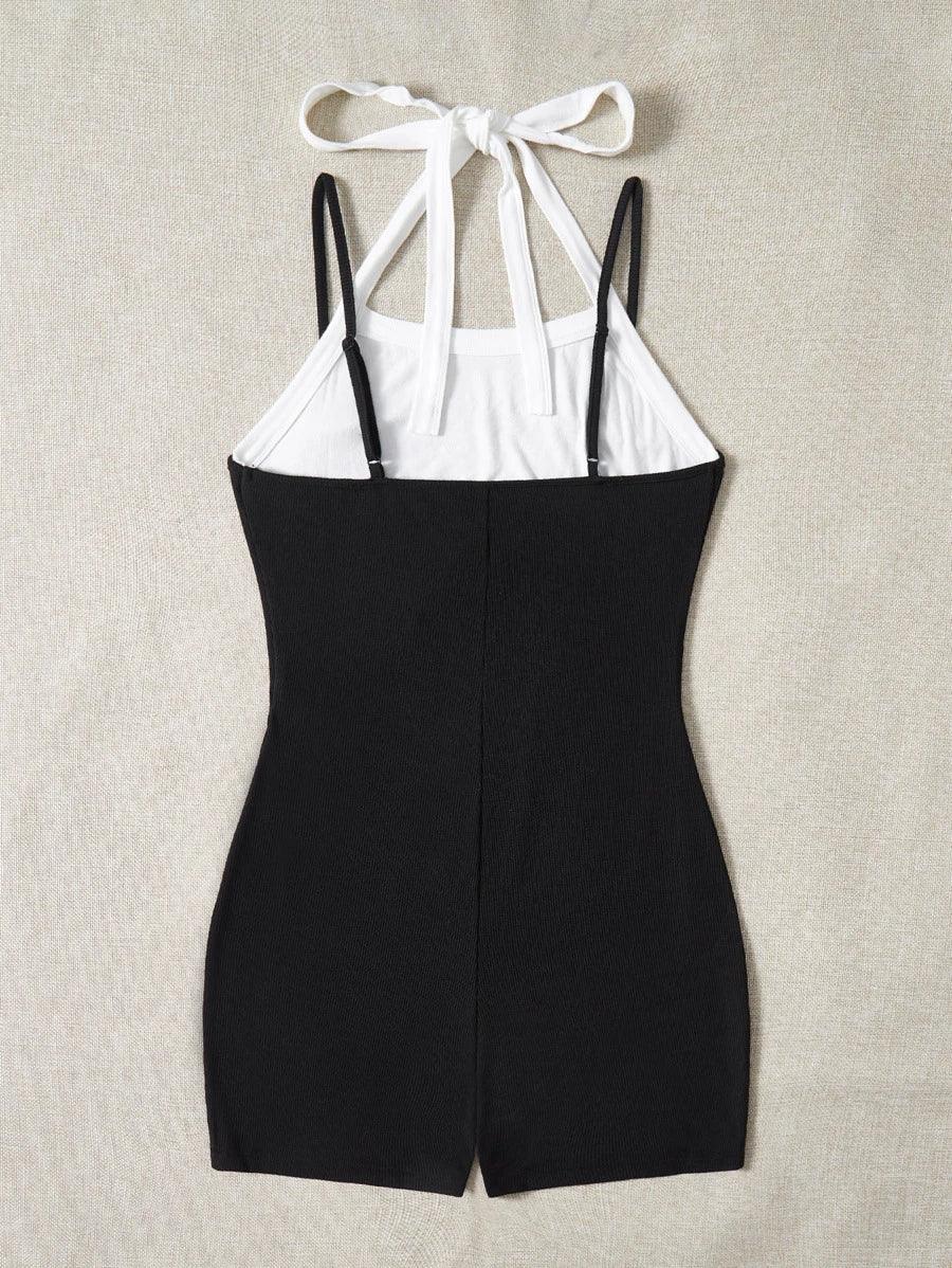 Balletcore Tie Backless Unitard Romper-Comfy Jumpsuits