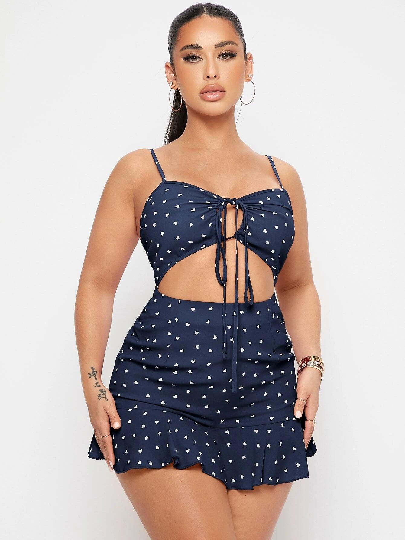 Printed Tie Front Short Romper-Comfy Jumpsuits