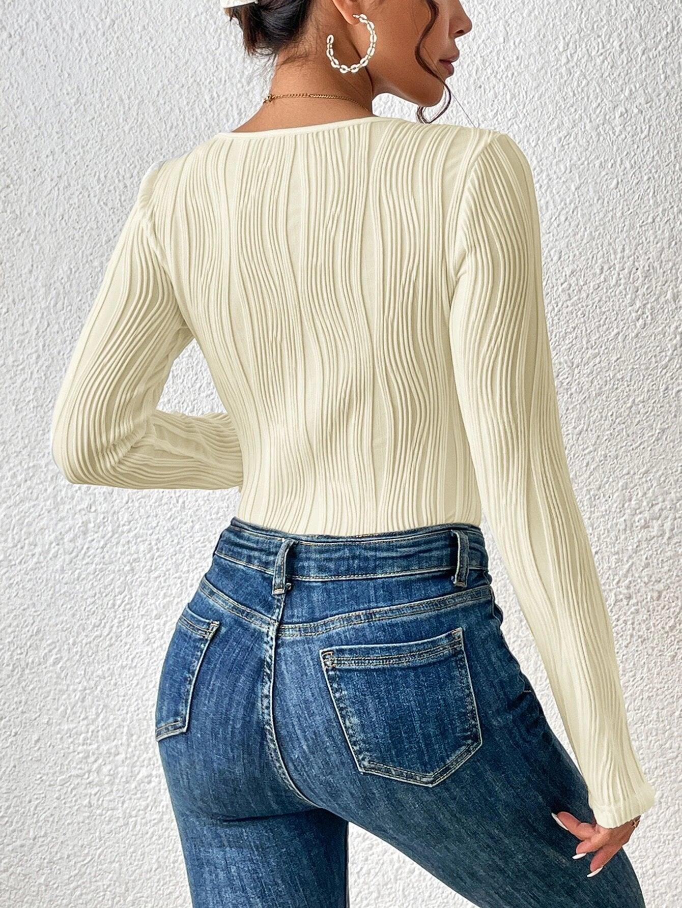 Square Neck Bodysuit-Comfy Jumpsuits