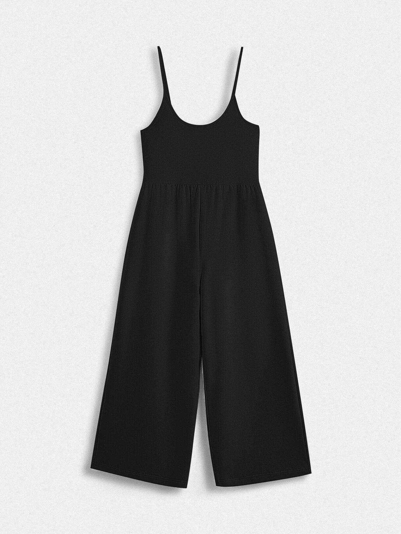 Cotton Solid Coloured Cami Jumpsuit-Comfy Jumpsuits