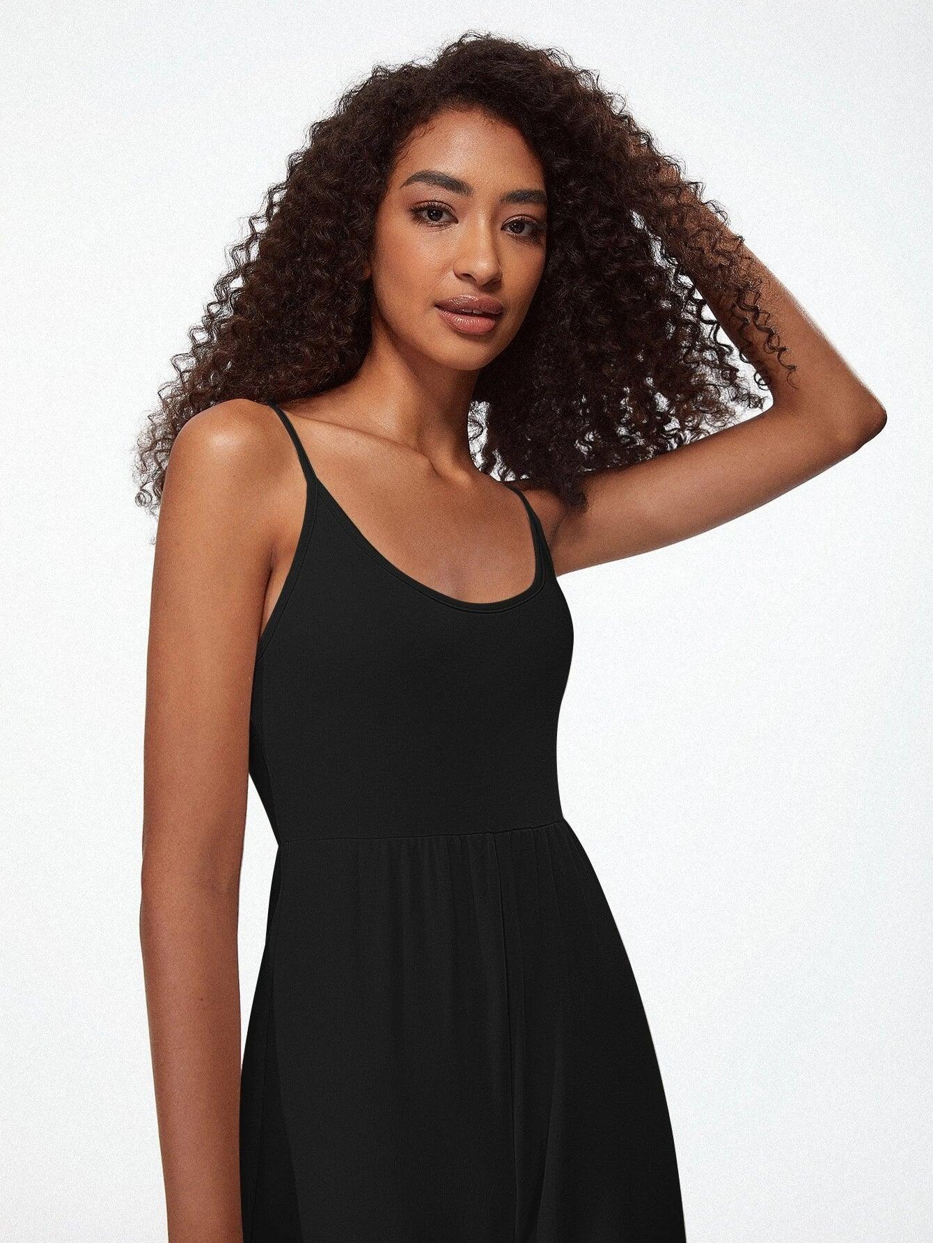 Cotton Solid Coloured Cami Jumpsuit-Comfy Jumpsuits