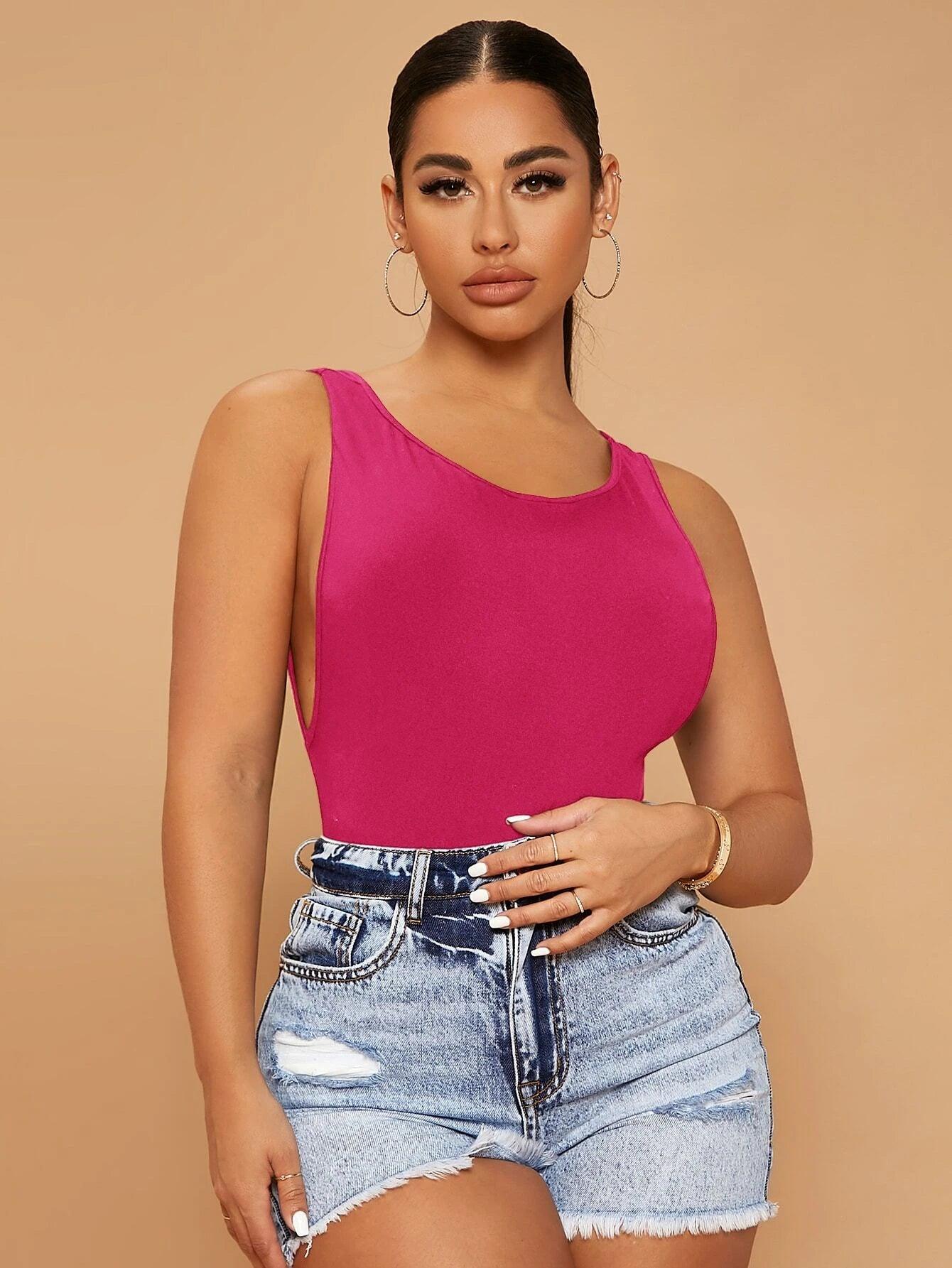 Backless Slim Fit Bodysuit-Comfy Jumpsuits