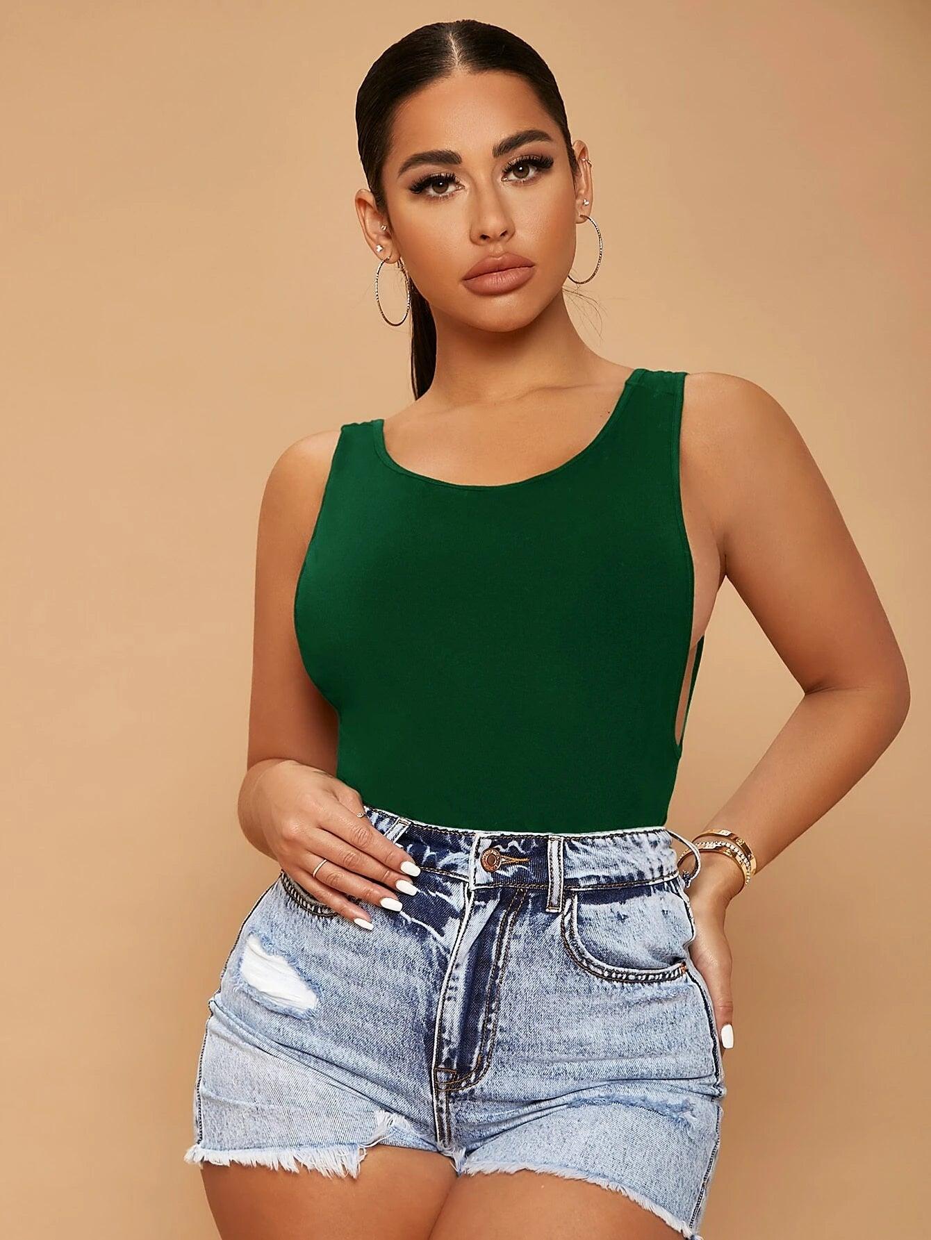 Backless Slim Fit Bodysuit-Comfy Jumpsuits