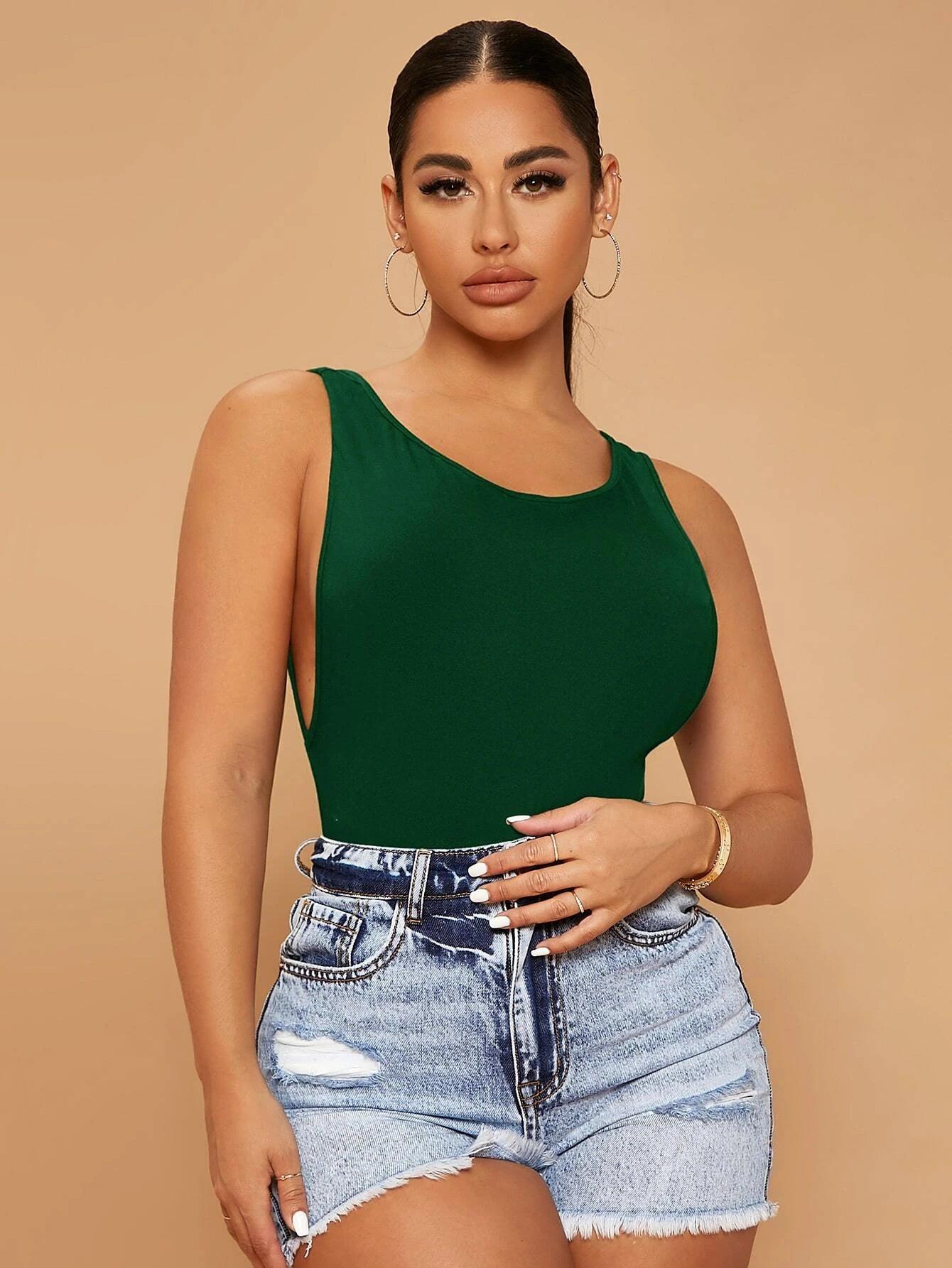 Backless Slim Fit Bodysuit-Comfy Jumpsuits