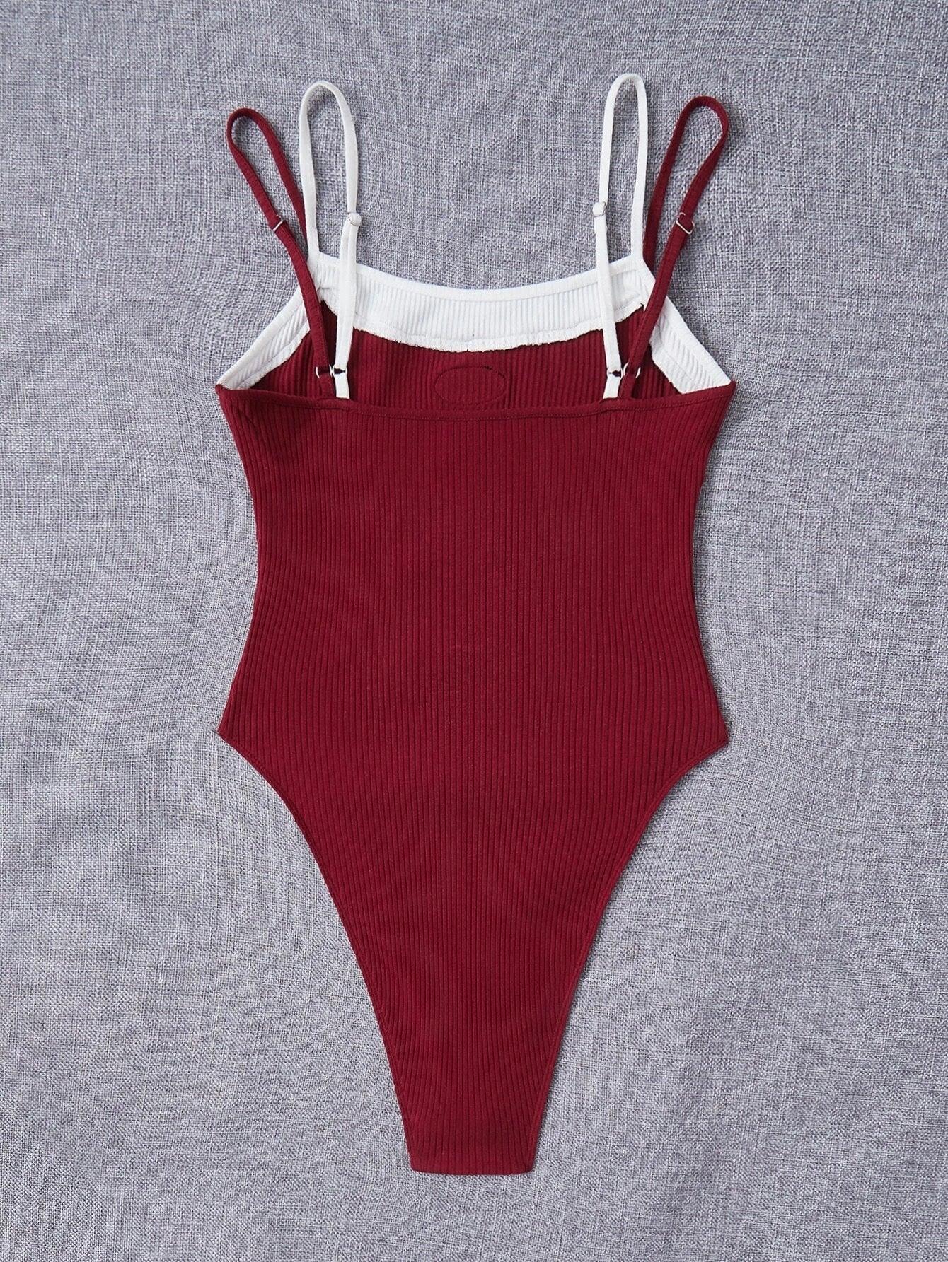 Sleeveless 2 In 1 Cami Bodysuit-Comfy Jumpsuits