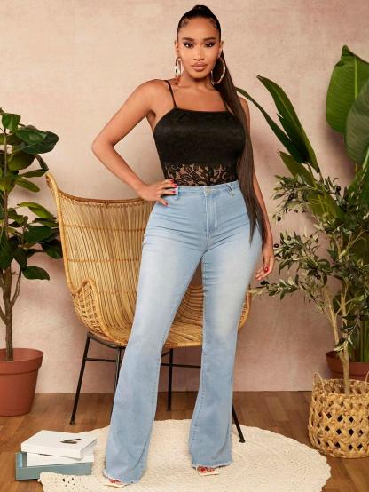 Sleeveless Lace Cami Bodysuit-Comfy Jumpsuits