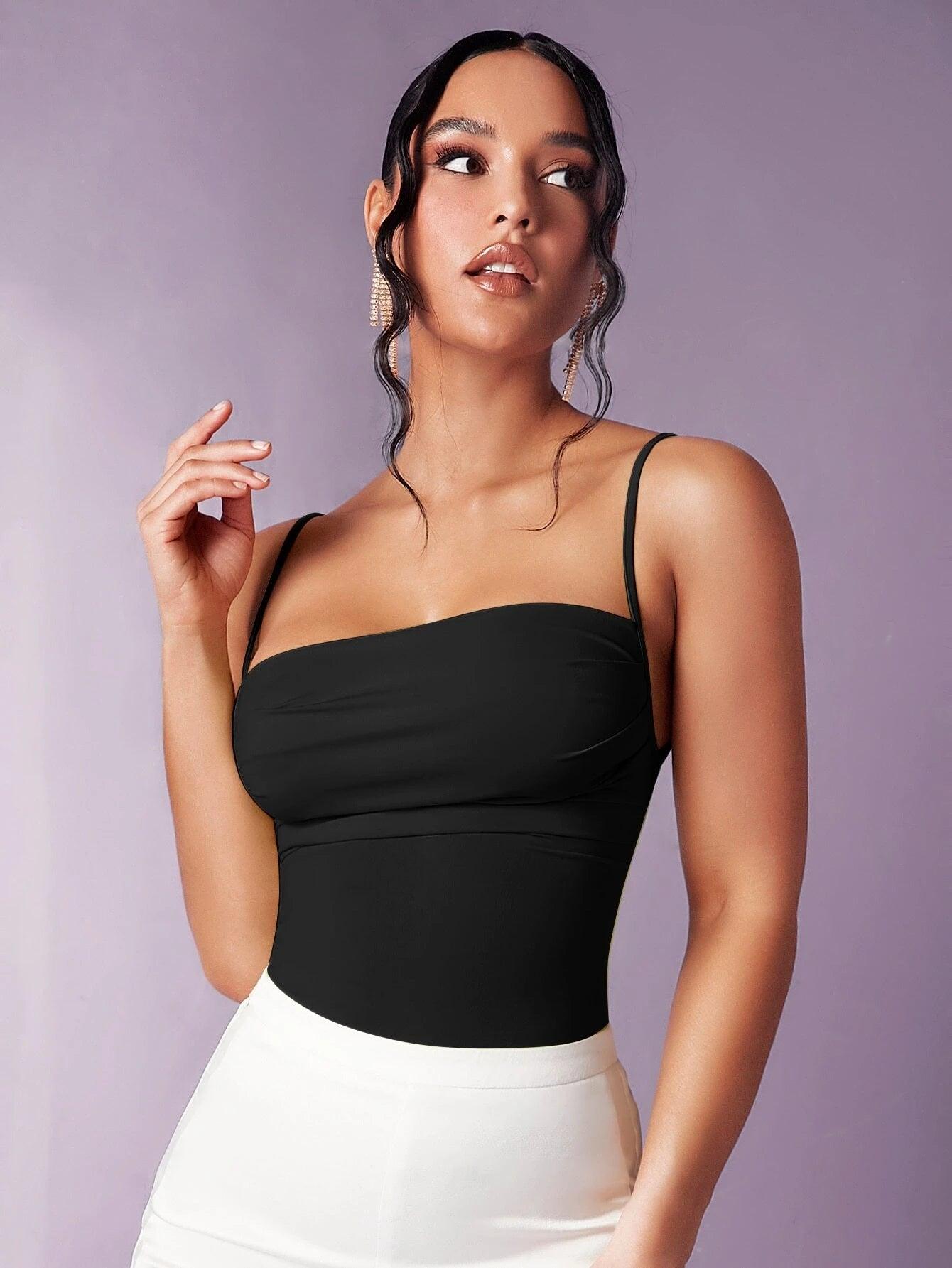 Backless Cami Bodysuit-Comfy Jumpsuits