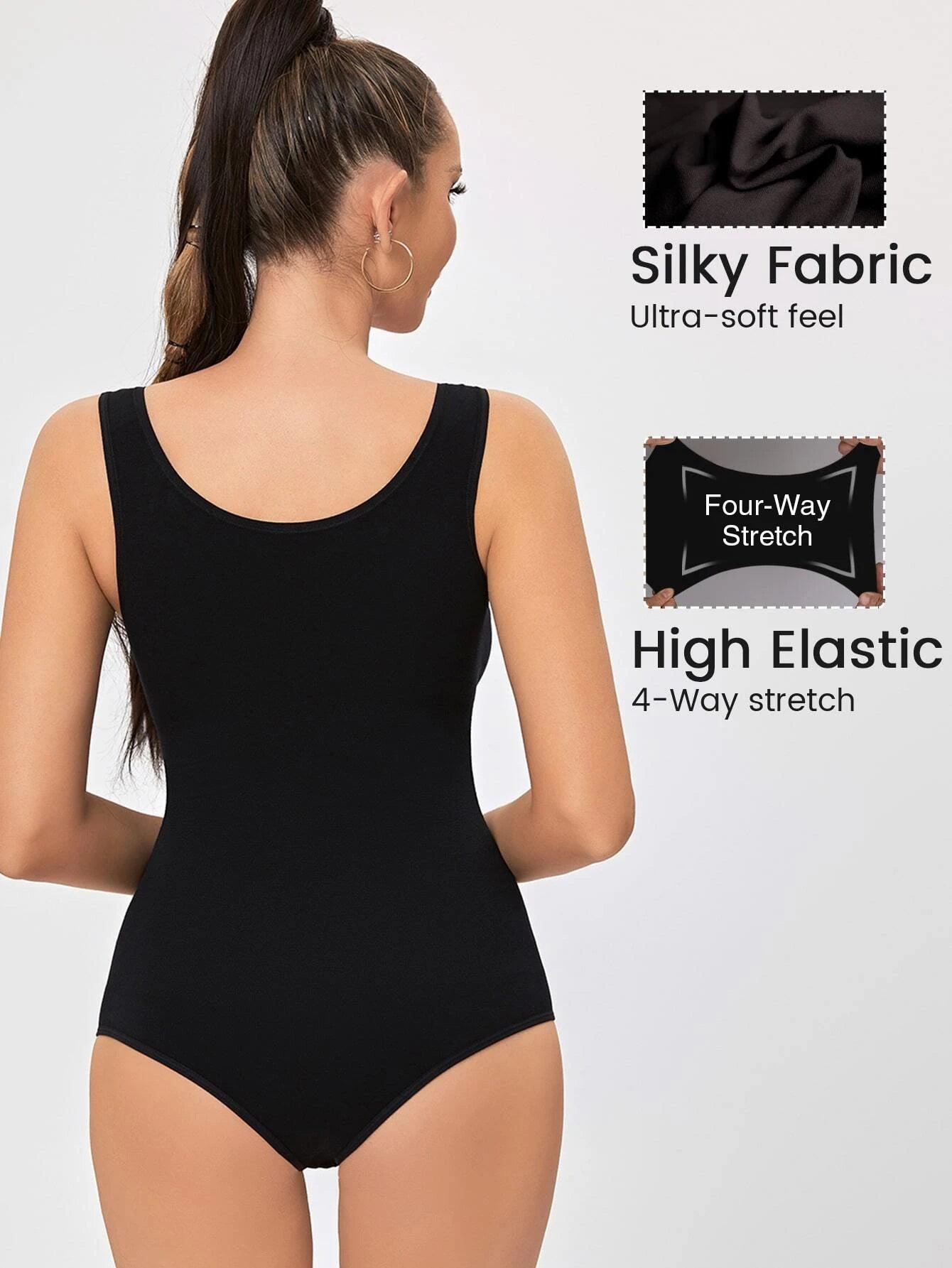 High Stretch Sleeveless Slim Fit Bodysuit-Comfy Jumpsuits