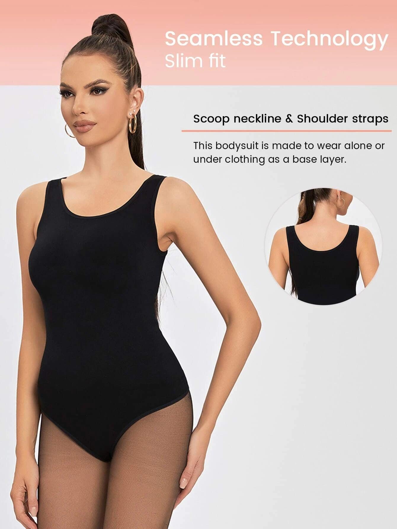 High Stretch Sleeveless Slim Fit Bodysuit-Comfy Jumpsuits