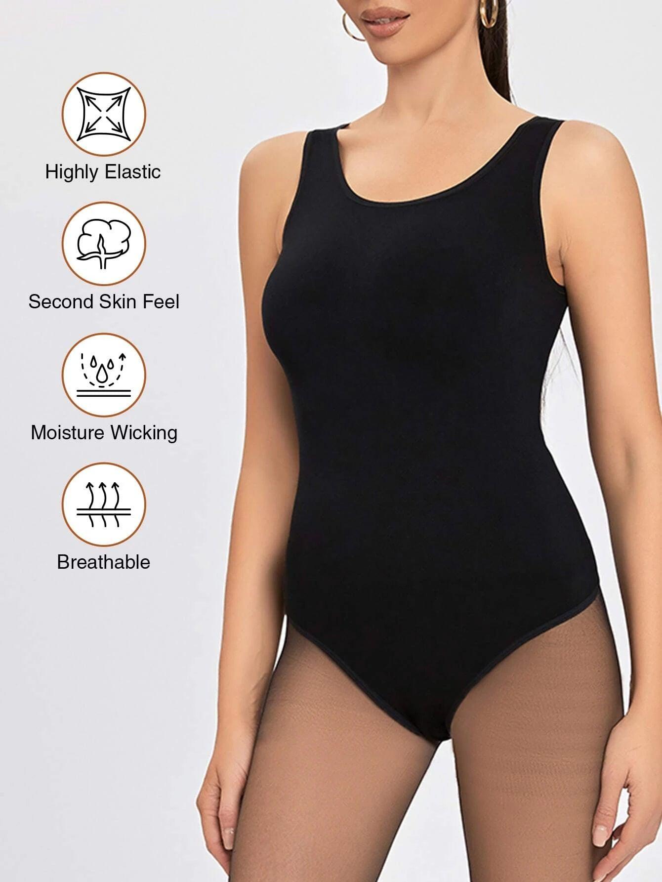 High Stretch Sleeveless Slim Fit Bodysuit-Comfy Jumpsuits