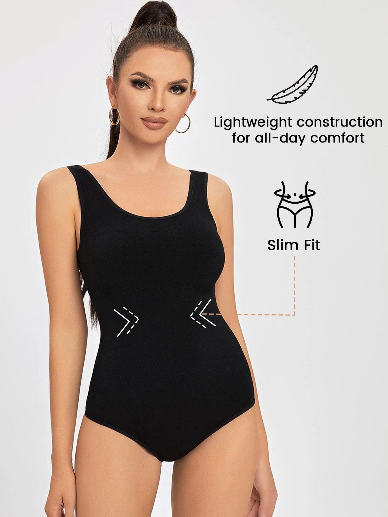 High Stretch Sleeveless Slim Fit Bodysuit-Comfy Jumpsuits