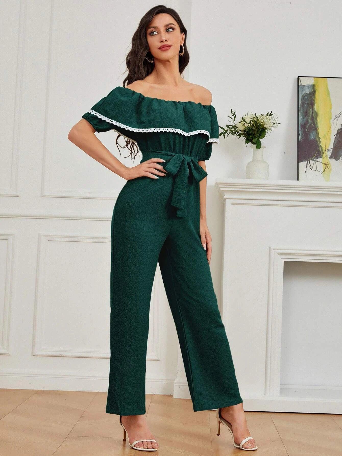Short Sleeve Wide Length Jumpsuit-Comfy Jumpsuits