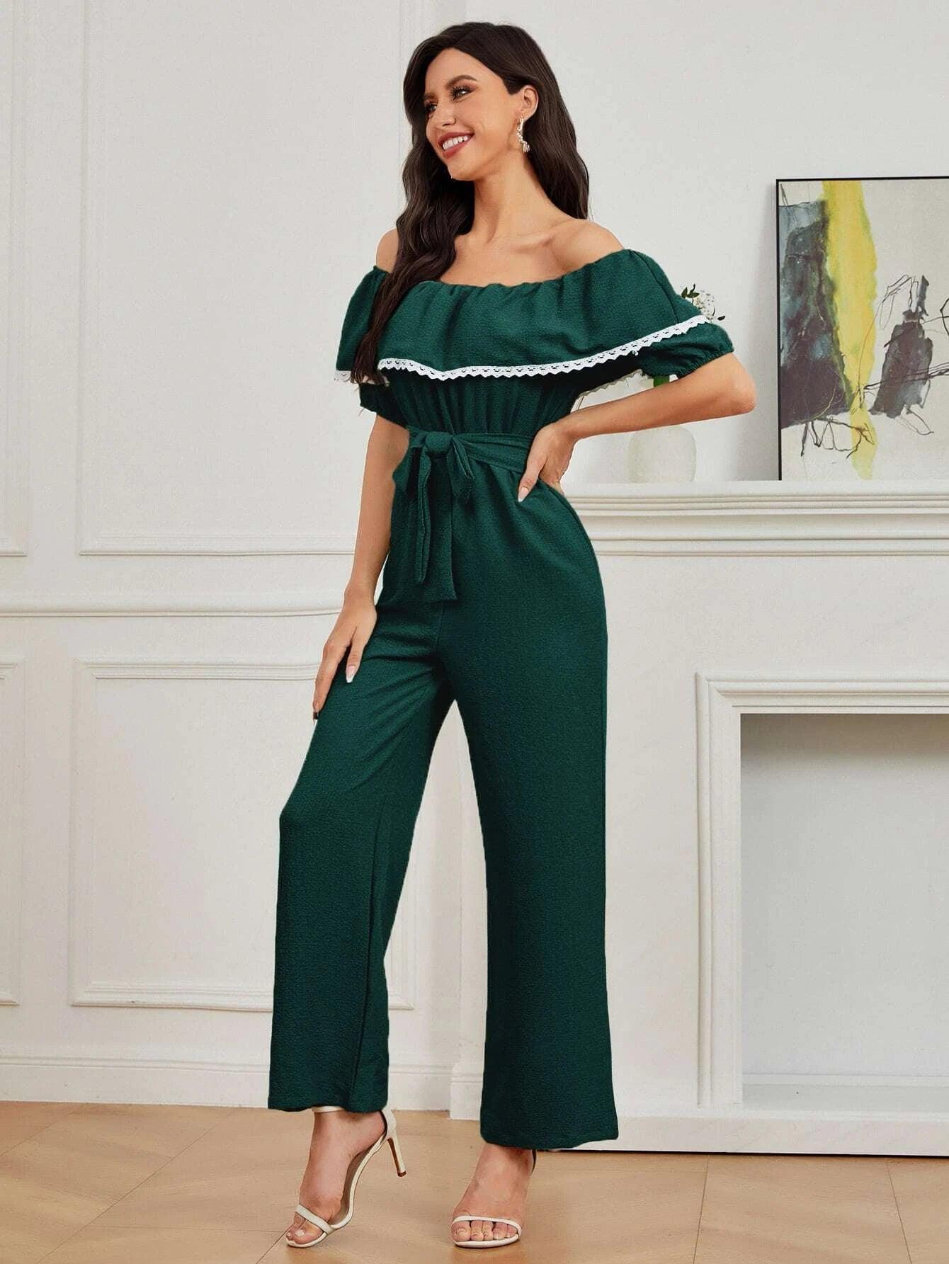 Short Sleeve Wide Length Jumpsuit-Comfy Jumpsuits