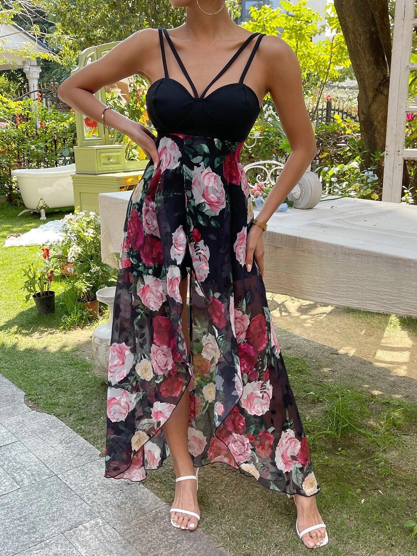 Floral Print Boho Cami Romper-Comfy Jumpsuits