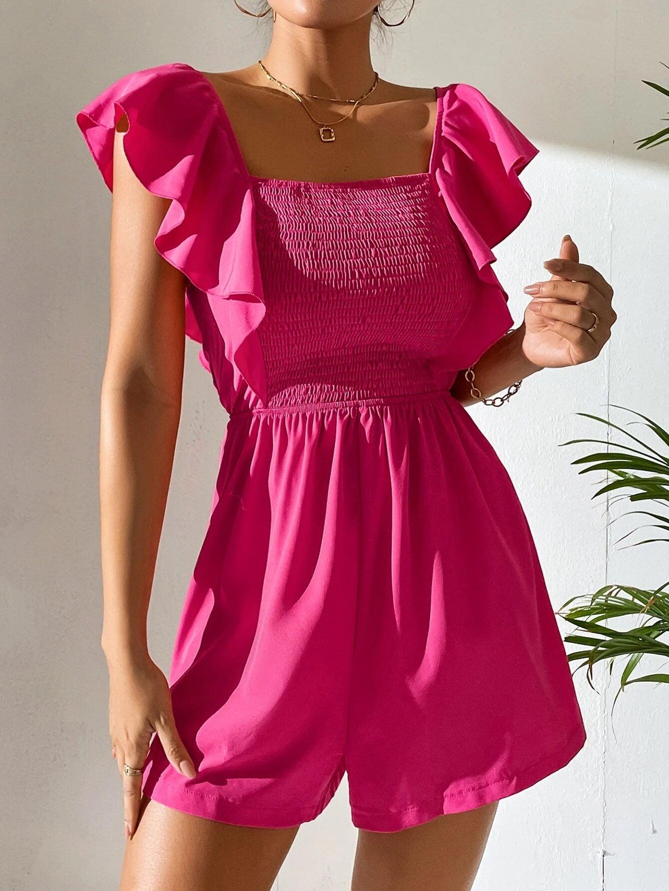 Cap Sleeve Romper-Comfy Jumpsuits