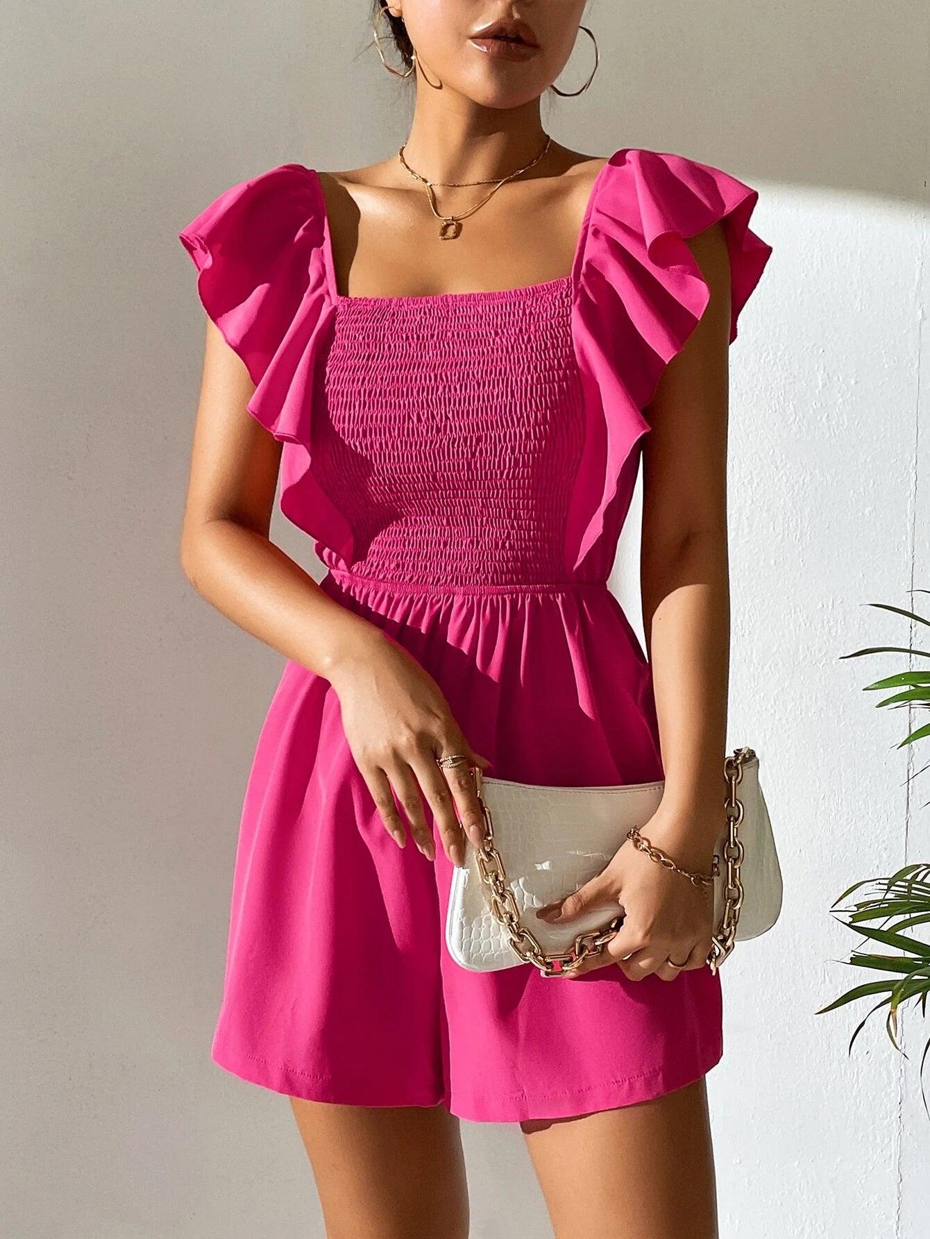 Cap Sleeve Romper-Comfy Jumpsuits