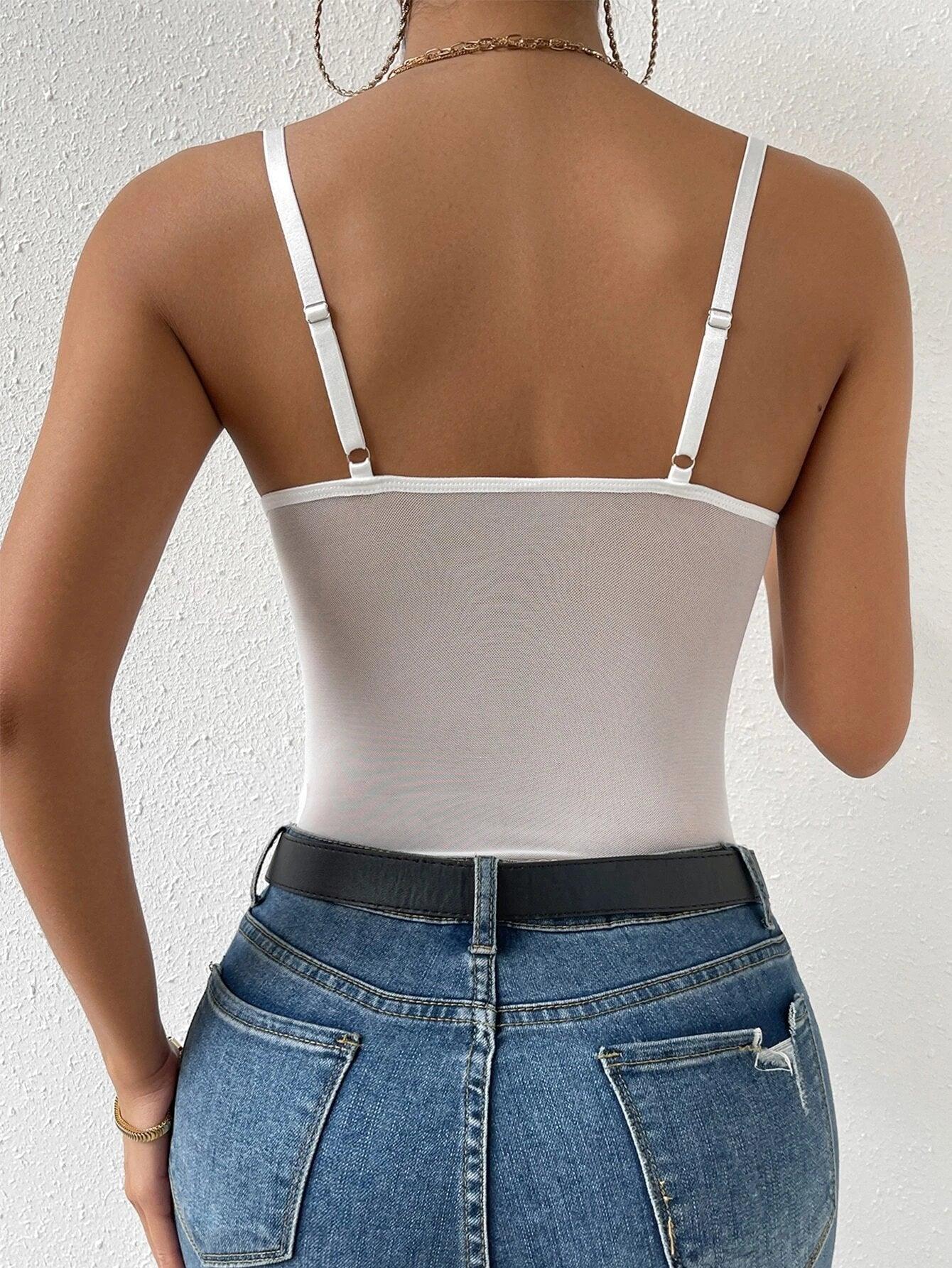 Laced Cami Bodysuit-Comfy Jumpsuits