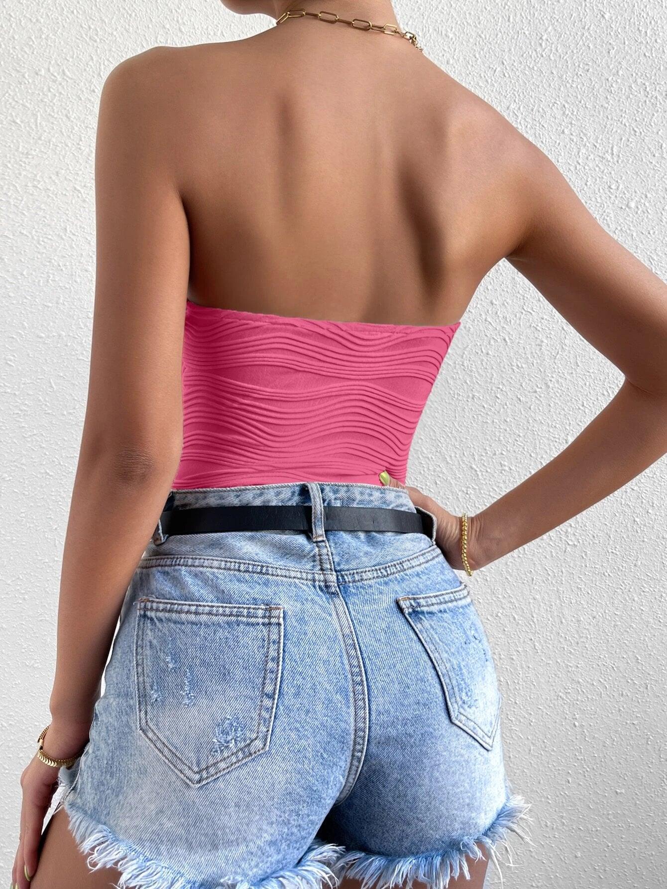 Strapless Neckline Bodysuit-Comfy Jumpsuits