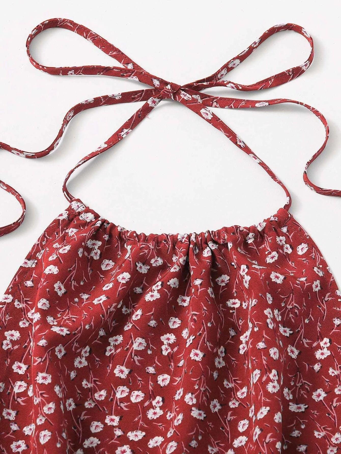 Sleeveless Halter Neck Backless Romper-Comfy Jumpsuits