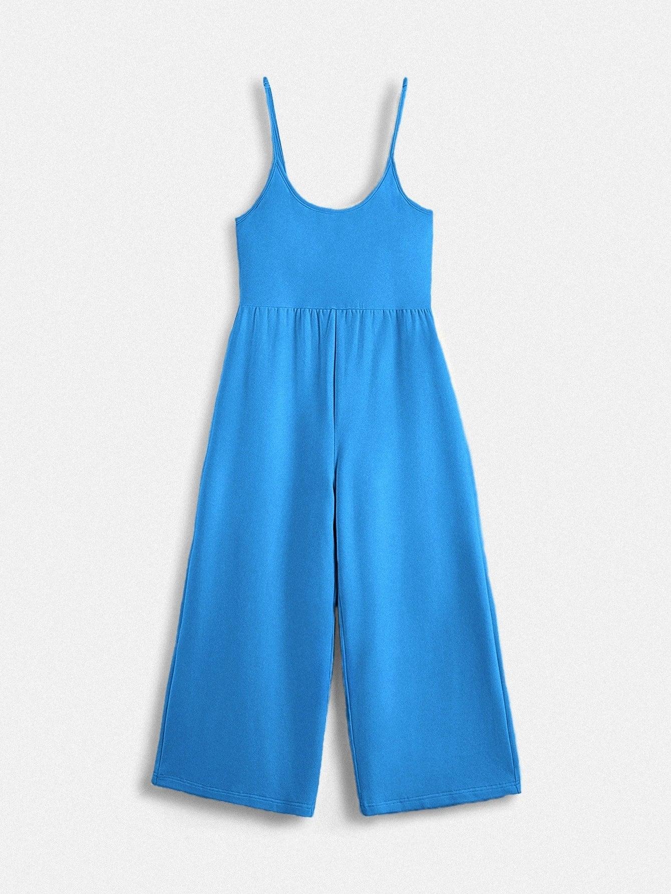 Cotton Solid Coloured Cami Jumpsuit-Comfy Jumpsuits