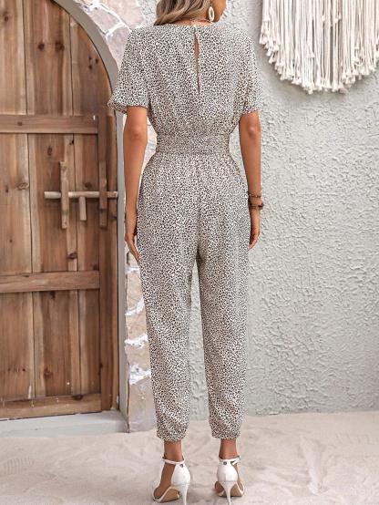 Waist Batwing Sleeve Jumpsuit-Comfy Jumpsuits