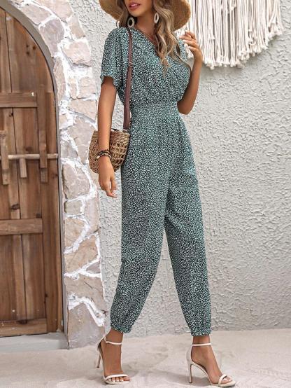 Waist Batwing Sleeve Jumpsuit-Comfy Jumpsuits