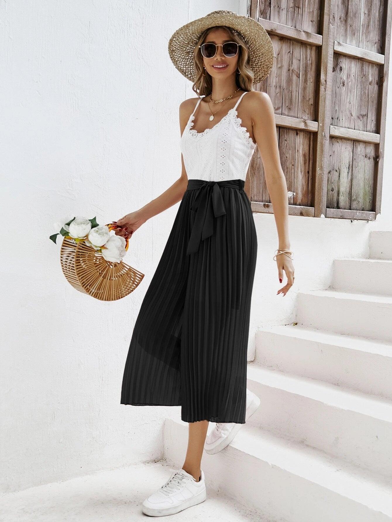 Two-Tone Wide Leg Cami Jumpsuit-Comfy Jumpsuits