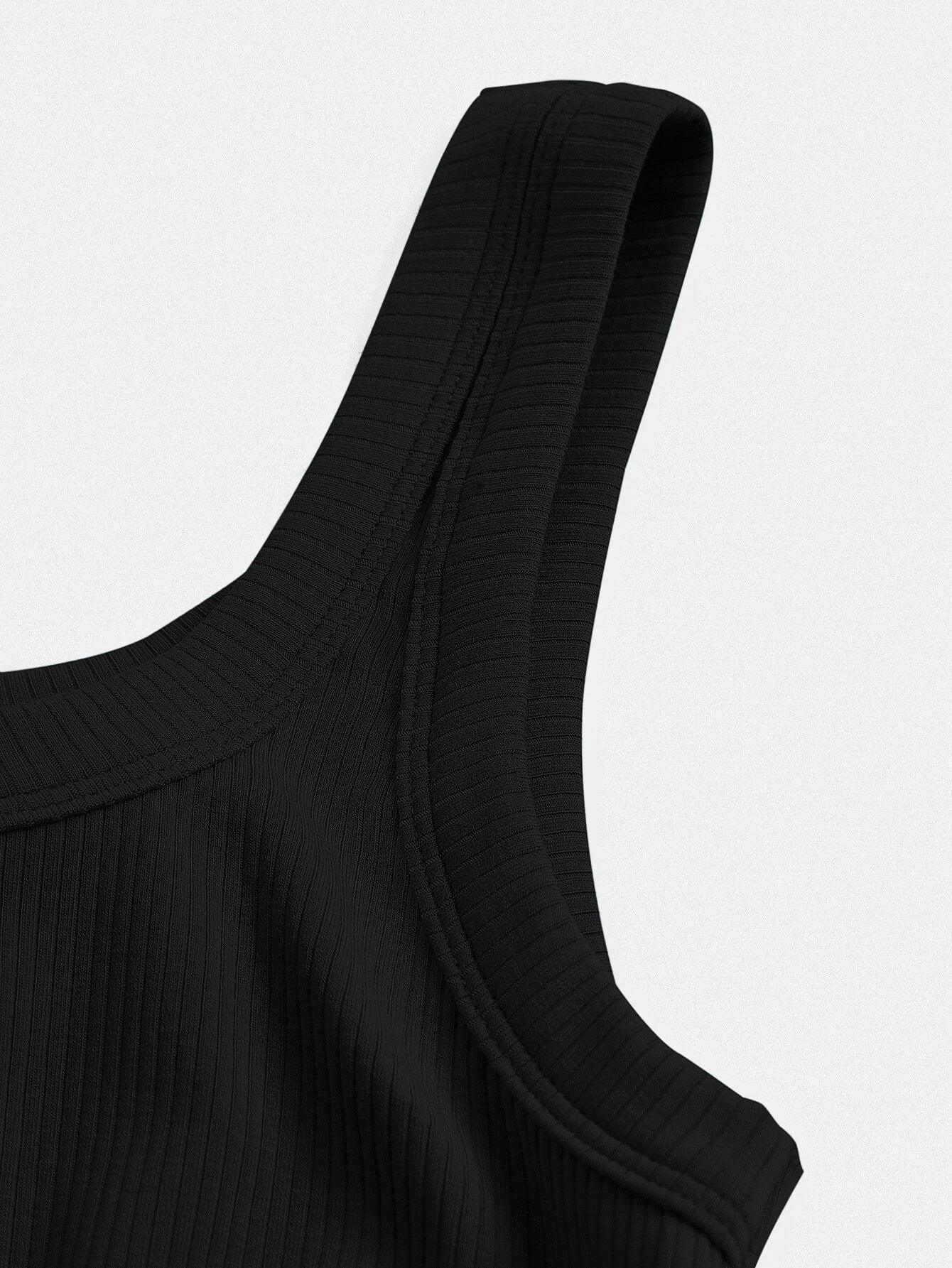 Solid Colored Scoop Neck Tank Bodysuit-Comfy Jumpsuits