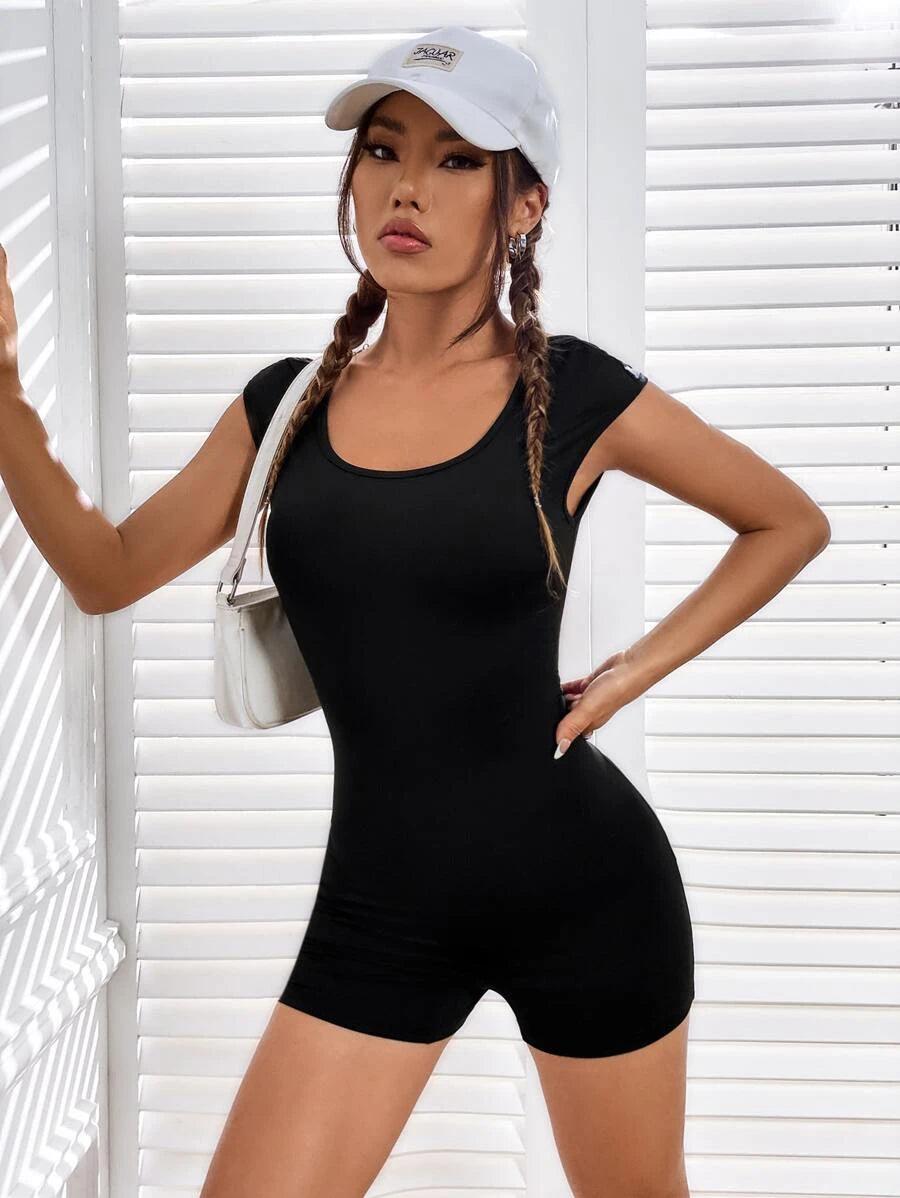 Ballet Core Solid Backless Unitard Romper-Comfy Jumpsuits