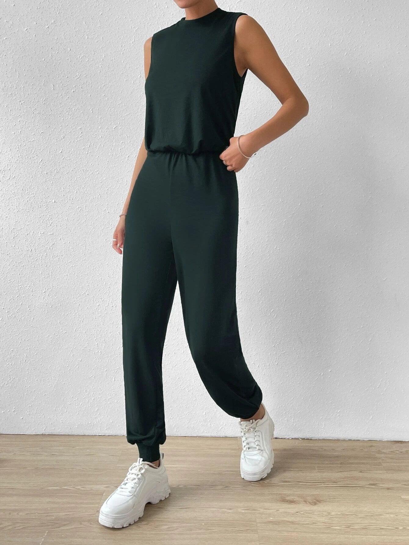 Mock Neck Jumpsuit-Comfy Jumpsuits